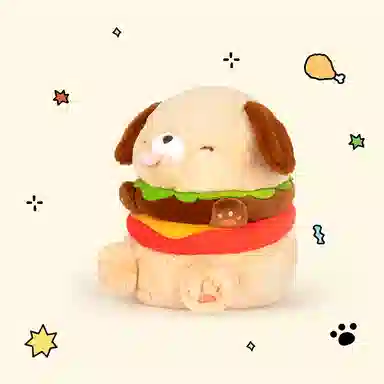 多爱 汉堡狗 可爱小狗 玩偶 毛绒公仔