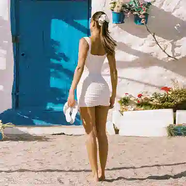 NANA JACQUELINE Summer Herringbone Waist Dress