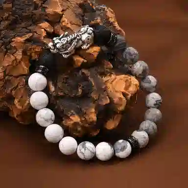 恋朵 国风潮酷 招财貔貅 #好运 地图石 手串 男款