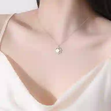 恋朵 森系时尚 荆棘玫瑰 守护 锁骨链 贝壳 项链 女款 银色好运