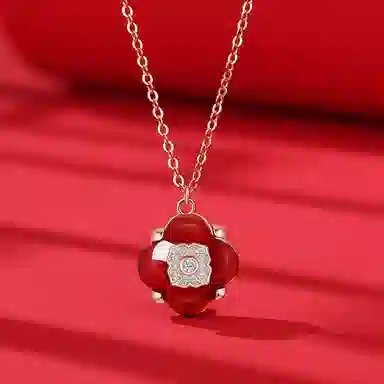 恋朵 原创设计 新中式 好事发生 鸿运 柿子 玛瑙 项链 女款