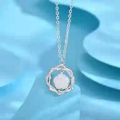 恋朵 森系时尚 荆棘玫瑰 守护 锁骨链 贝壳 项链 女款 银色好运