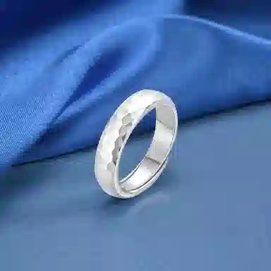 【S999银】 恋朵 锤纹开口 小众高级感 足银 戒指 男女同款情侣款