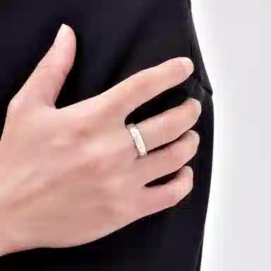 【S999银】 恋朵 锤纹开口 小众高级感 足银 戒指 男女同款情侣款