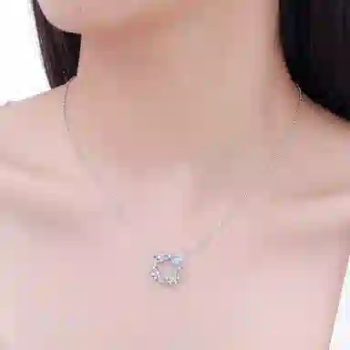 恋朵 小众设计 蝴蝶雪花 爆闪锁骨链 合金 项链 女款