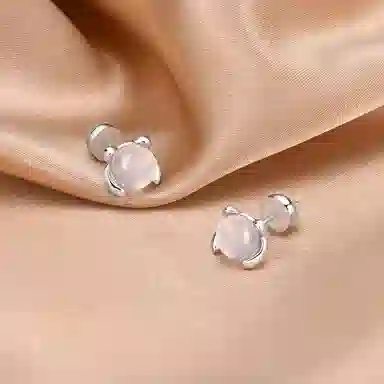 恋朵 时尚可爱 小熊猫 玉髓 耳钉 女款