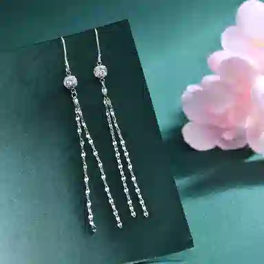 恋朵 流苏长款个性显瘦 足银 耳环 女款