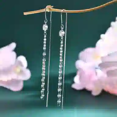 恋朵 流苏长款个性显瘦 足银 耳环 女款