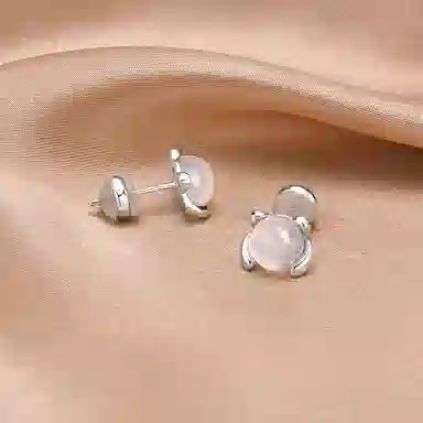 恋朵 时尚可爱 小熊猫 玉髓 耳钉 女款