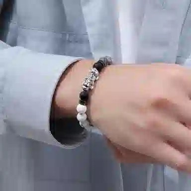 恋朵 国风潮酷 招财貔貅 #好运 地图石 手串 男款