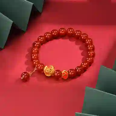 恋朵 新中式国风龙年 祥云转运珠 玛瑙 玉石手串 女款