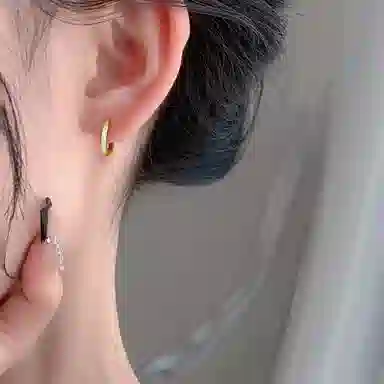 恋朵 气质 镶锆耳圈 钛钢 耳环 女款