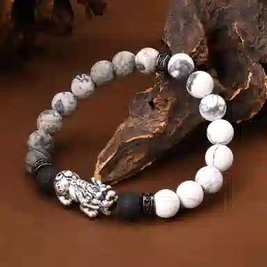 恋朵 国风潮酷 招财貔貅 #好运 地图石 手串 男款