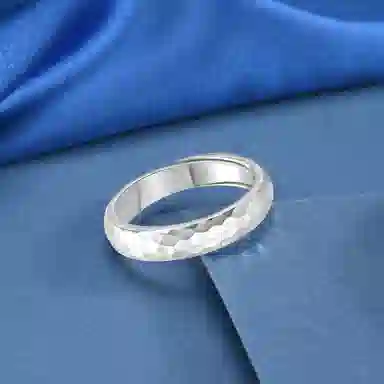 【S999银】 恋朵 锤纹开口 小众高级感 足银 戒指 男女同款情侣款