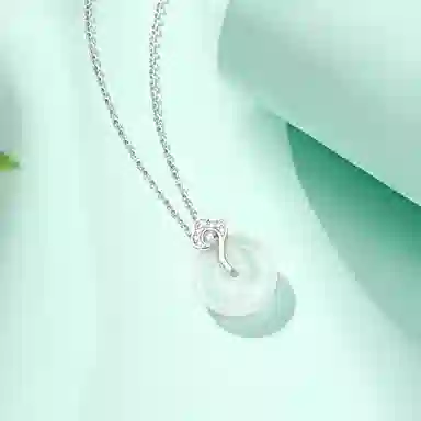 【S999足银】 恋朵 平安祥云如意 轻奢小众 新中式国风 好运天然 玉髓 项链 女款