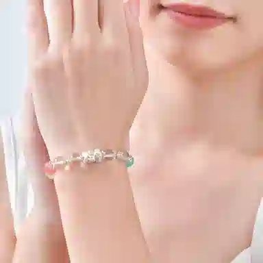 【多宝多财多福】 恋朵 时尚新中式 八方来财足银貔貅吞金兽 气质优雅#好运 白水晶 手串 女款