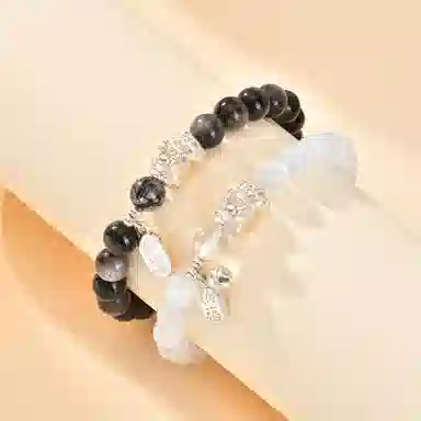 【999足银】 恋朵 八方来财 招财貔貅纳福吞金兽 转运上岸 黑曜石 手串 男女同款情侣款