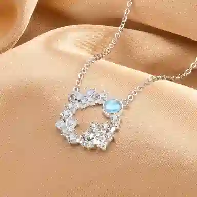 恋朵 小众设计 蝴蝶雪花 爆闪锁骨链 合金 项链 女款