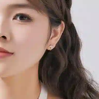 恋朵 时尚森系 四叶草 足银 耳环耳圈 女款 银色