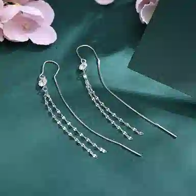 恋朵 流苏长款个性显瘦 足银 耳环 女款