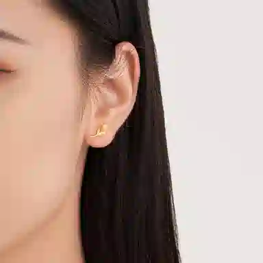 周大生 如愿郁见系列·花言郁金香显白花朵 足金 按克计价 黄金耳钉 女款