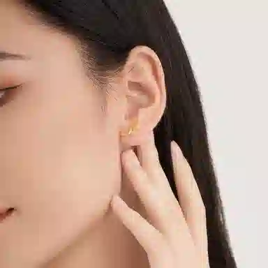 周大生 如愿郁见系列·花言郁金香显白花朵 足金 按克计价 黄金耳钉 女款