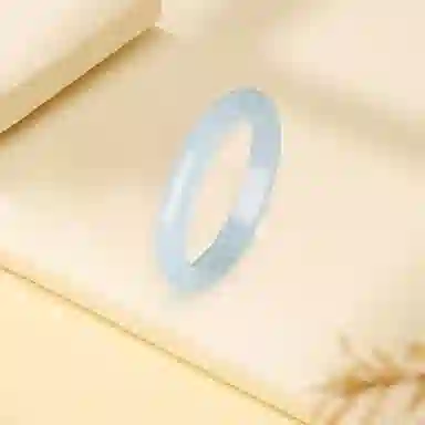 周大生 天空之境素玉素圈小众新中式透蓝镯子闺蜜 玉髓 手镯 女款