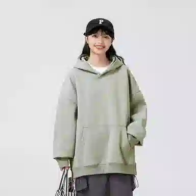 真维斯 纯色基础款美式复古宽松休闲连帽套头百搭长袖卫衣 男女同款