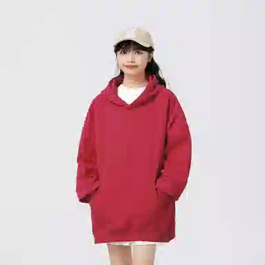真维斯 纯色基础款美式复古宽松休闲连帽套头百搭长袖卫衣 男女同款