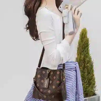 Boniu Printed Bucket Bag Coffee