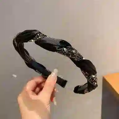 贯古今 时尚麻花辫拼接高级感轻奢洗脸复古高颅顶防滑 布艺 发箍 女款