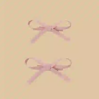 贯古今 温柔粉色娇嫩丝带蝴蝶结绑发甜美发夹飘带发侧边发饰 布艺 发绳 女款