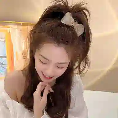 贯古今 高级感双面蝴蝶结小号抓夹刘海前额 头顶夹子头饰夏发卡发饰 发夹 女款