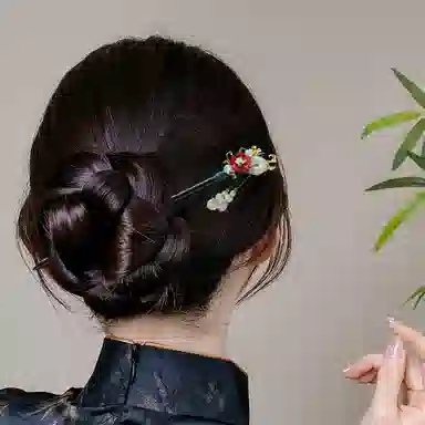 贯古今 古风步摇流苏簪子后脑勺盘发发钗简约气质汉服 木制 发簪 女款