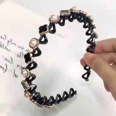 贯古今 夏天刘海懒人纹理感编发波浪碎发整理器发卡头箍 发箍 女款