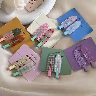 贯古今 水果系列葡萄樱桃无痕鸭嘴可爱甜美少女刘海侧边夹 发夹 女款