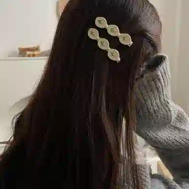 贯古今 韩系郁金香珍珠森系仙美高级感小众刘海侧边 合金 发夹 女款