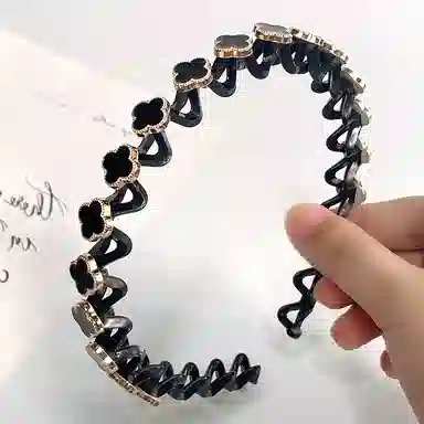 贯古今 波浪刘海懒人纹理感编发碎发整理器发卡头箍 发箍 女款