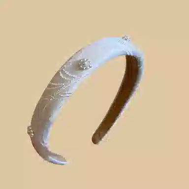 贯古今 复古小香风刺绣花朵海绵不伤发高级感洋气时尚百搭发饰 布艺 发箍 女款