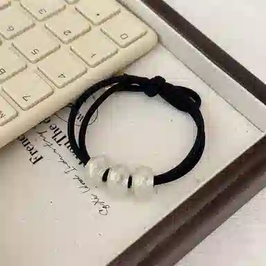 贯古今 格纹圆球高级感气质橡扎头发 尼龙 发圈 女款