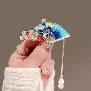 贯古今 古风扇形设计感侧边夹气质刘海夹碎发 合金 发夹 女款