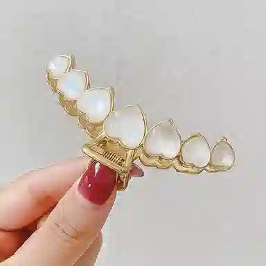 贯古今 心形优雅精致高级感鲨鱼后脑勺大号盘发 合金 发夹 女款