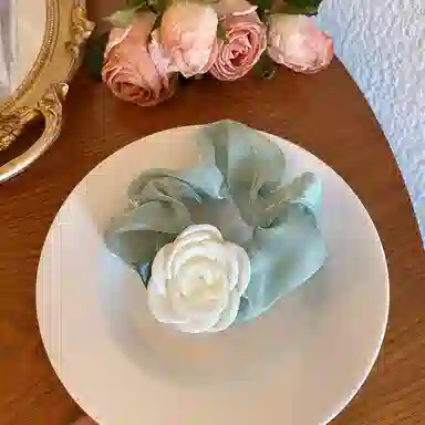 贯古今 高级感大肠玫瑰花气质甜美女个性扎马尾头绳 布艺 发圈 女款