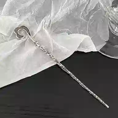 贯古今 新中式中国风复古祥云优雅气质银汉服发钗高级感头饰防身 合金 发簪 女款