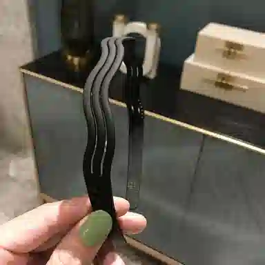 贯古今 高级感压发波浪带齿防滑细款洗脸发卡纯色发捆头饰女压发头箍 亚克力 发箍 女款