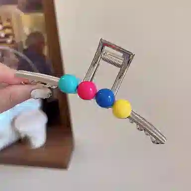 贯古今 多巴胺甜豆~夏季后脑勺高级感盘发大号金属鲨鱼夹发 合金 发夹 女款