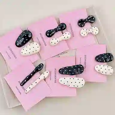 贯古今 小众波点发卡碎侧边夹设计感刘海 合金 发夹 女