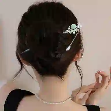 贯古今 新中式高级感簪子日常通勤马面裙古风檀木盘发发钗头饰 木制 发簪 女款