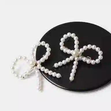 贯古今 优雅气质侧边蝴蝶结刘海头饰前额法式高级感边夹发饰潮 发夹 女款