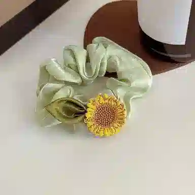 贯古今 森系超仙向日葵小众设计头饰发绳高级感皮筋女扎发日常洗脸用 布艺 发圈 女款